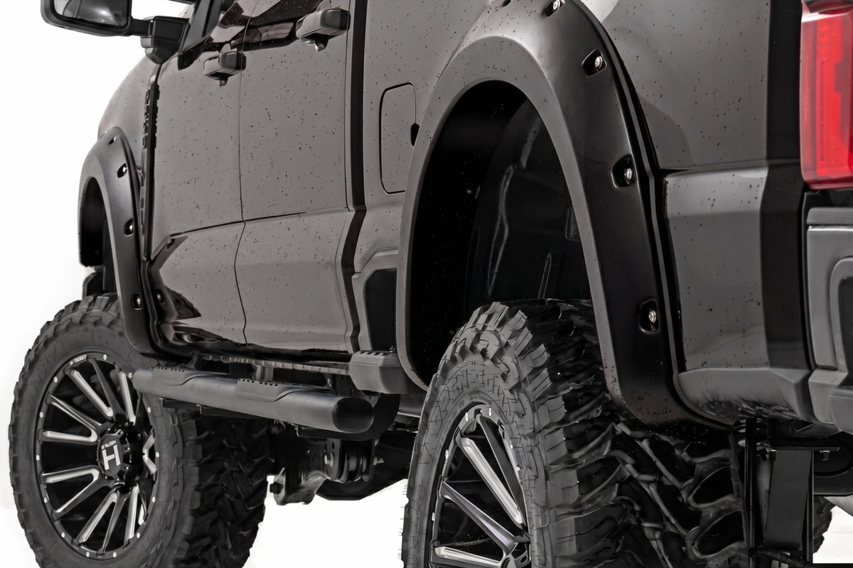 Rough Country Pocket Fender Flares | Ford F-250/F-350 Super Duty 2WD/4WD (2023-2026) - UM | Agate Black