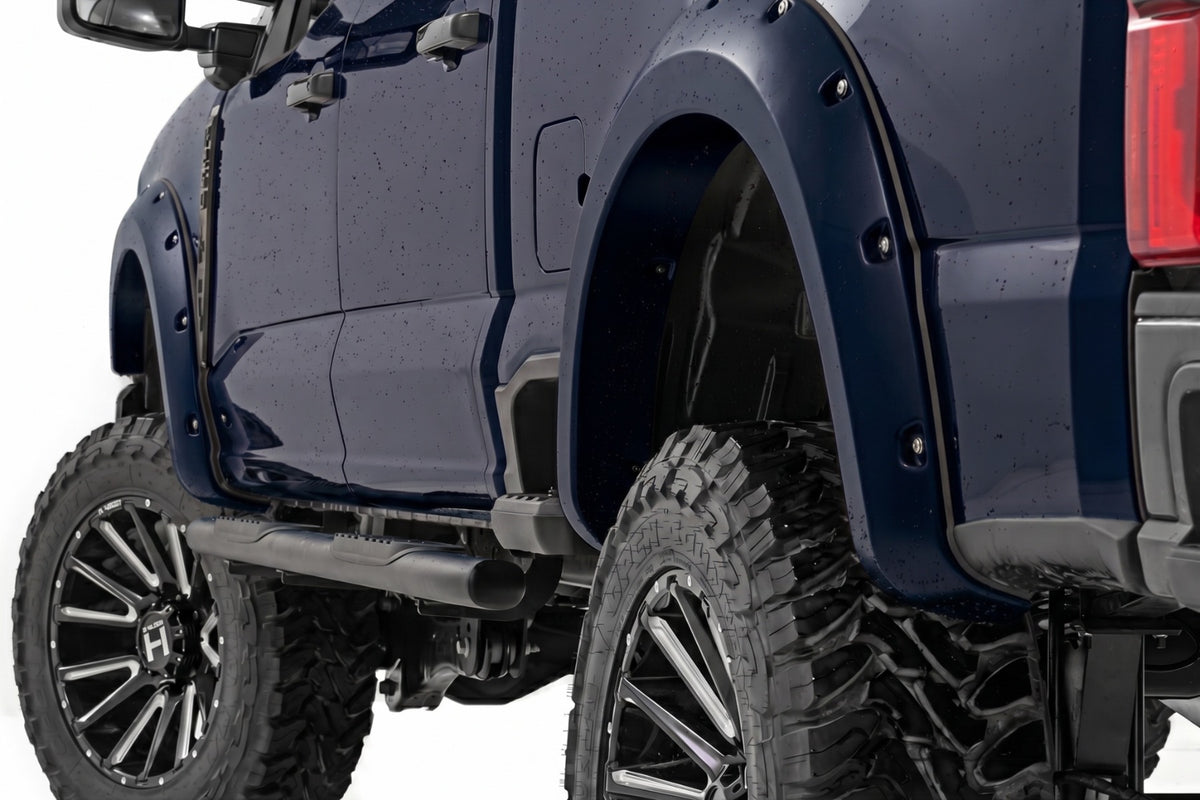 Rough Country Pocket Fender Flares | Ford F-250/F-350 Super Duty 2WD/4WD (2023-2026) - HX | Antimatter Blue