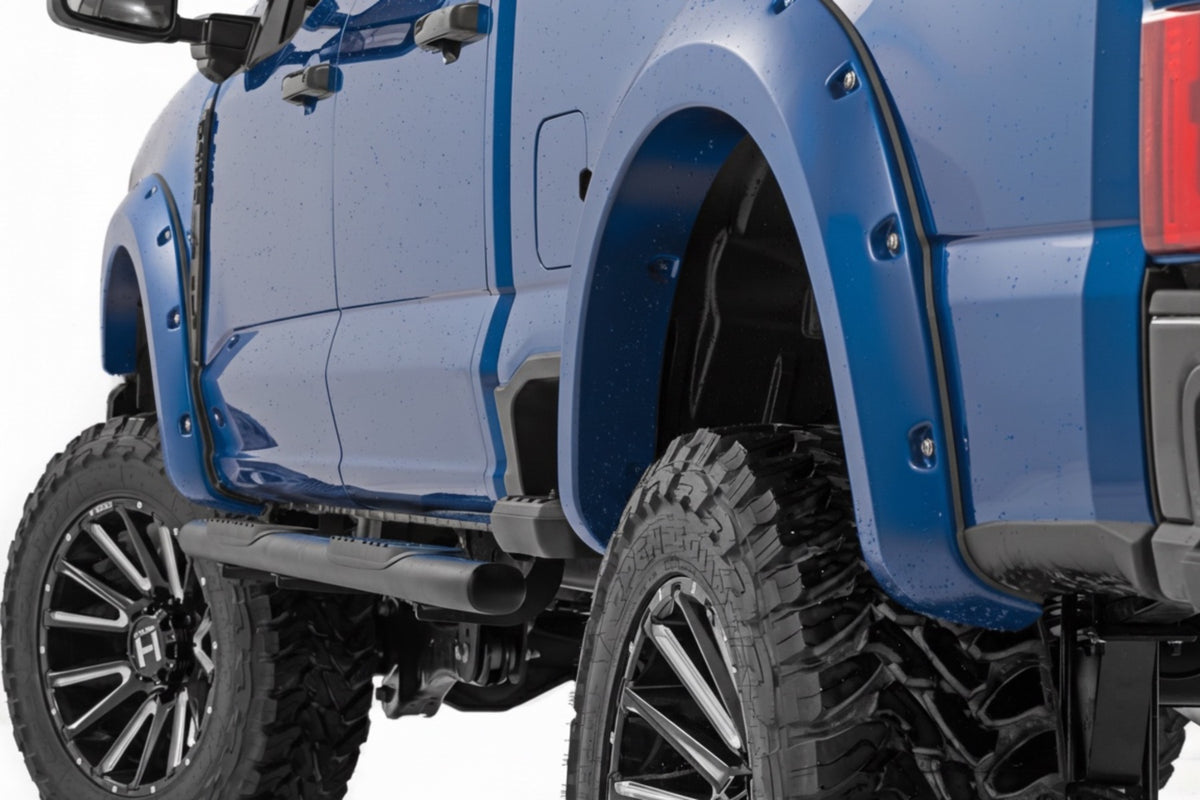 Rough Country Pocket Fender Flares | Ford F-250/F-350 Super Duty 2WD/4WD (2023-2026) - E9 | Argon Blue
