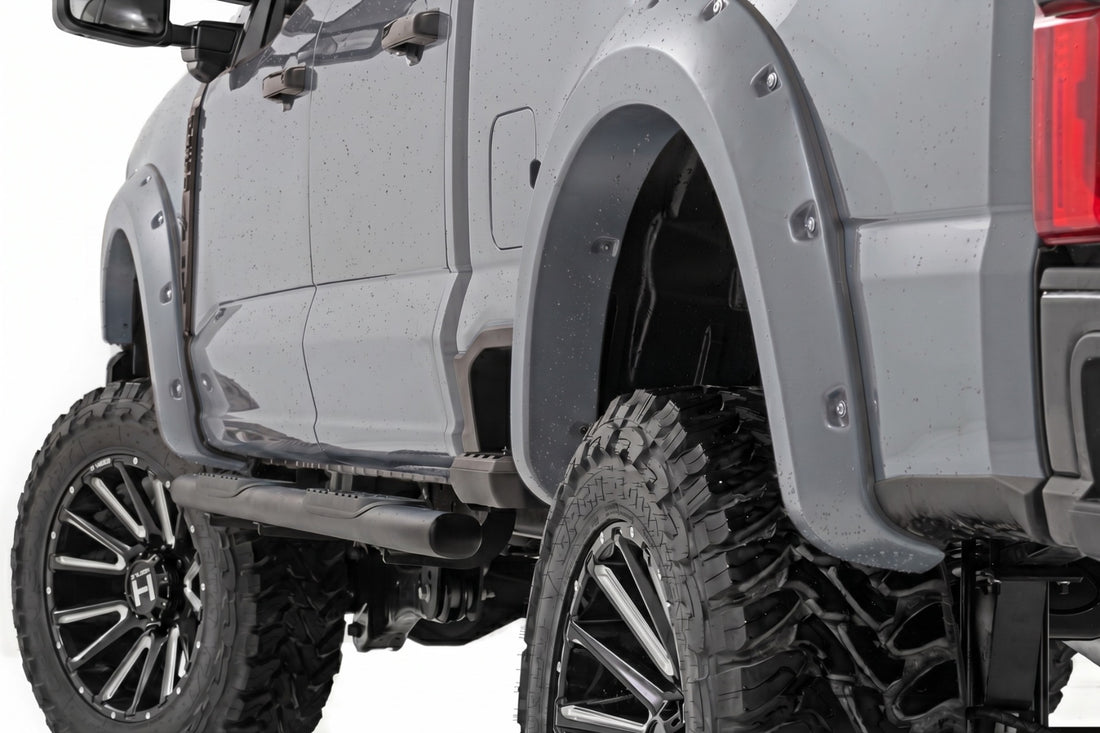 Rough Country Pocket Fender Flares | Ford F-250/F-350 Super Duty 2WD/4WD (2023-2026) - DR | Avalanche Gray