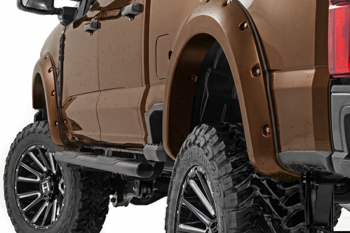 Rough Country Pocket Fender Flares | Ford F-250/F-350 Super Duty 2WD/4WD (2023-2026) - LJ | Darkened Bronze