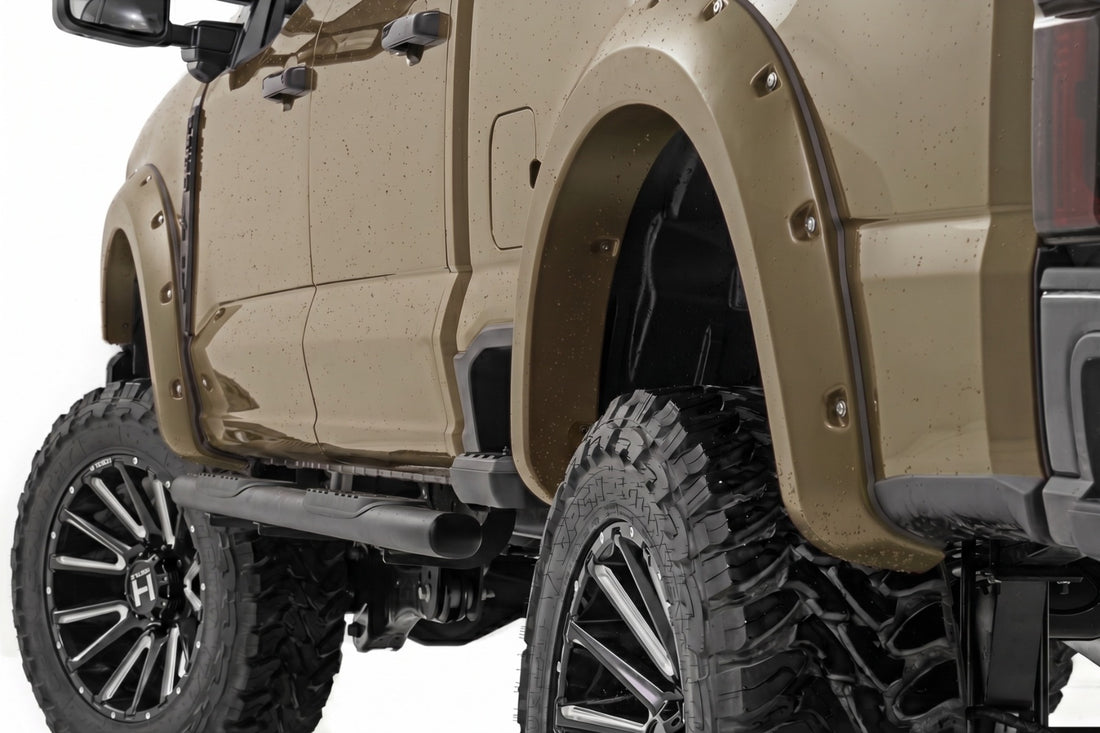 Rough Country Pocket Fender Flares | Ford F-250/F-350 Super Duty 2WD/4WD (2023-2026) - T9 | Marsh Gray