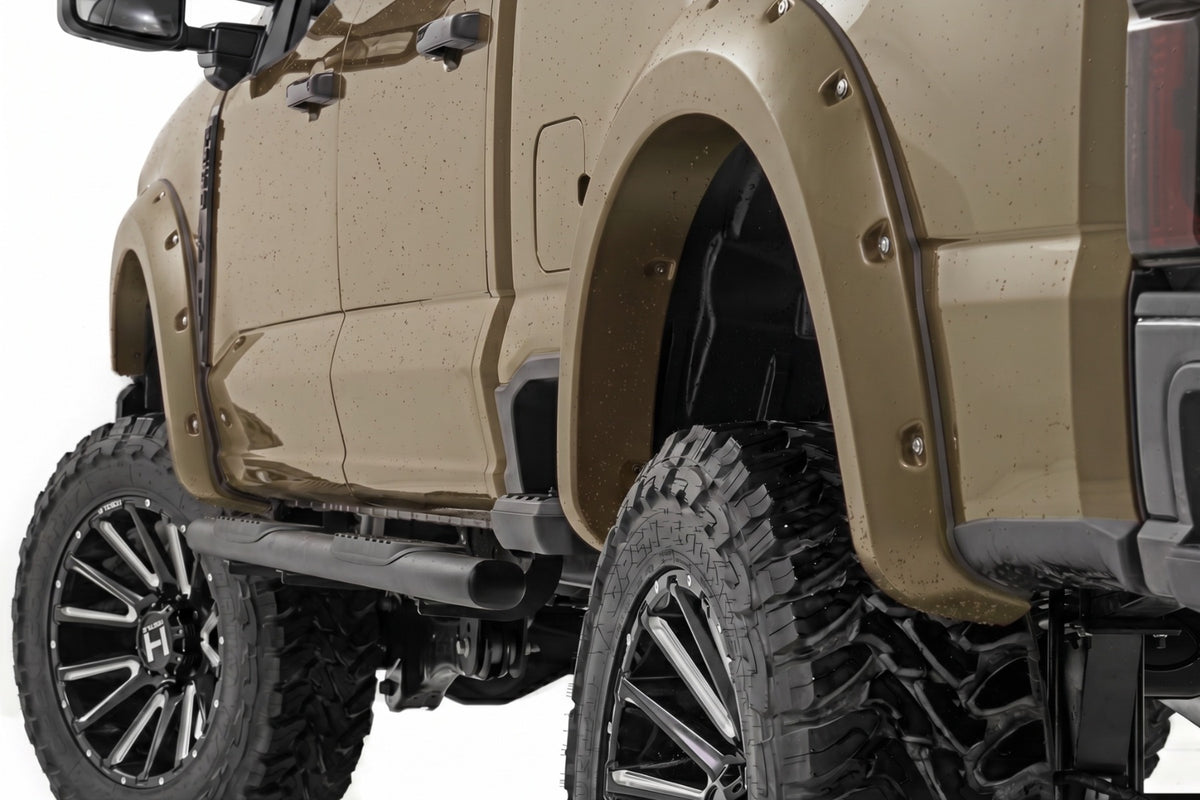 Rough Country Pocket Fender Flares | Ford F-250/F-350 Super Duty 2WD/4WD (2023-2026) - T9 | Marsh Gray
