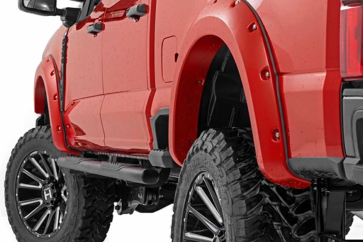 Rough Country Pocket Fender Flares | Ford F-250/F-350 Super Duty 2WD/4WD (2023-2026) - PQ | Race Red