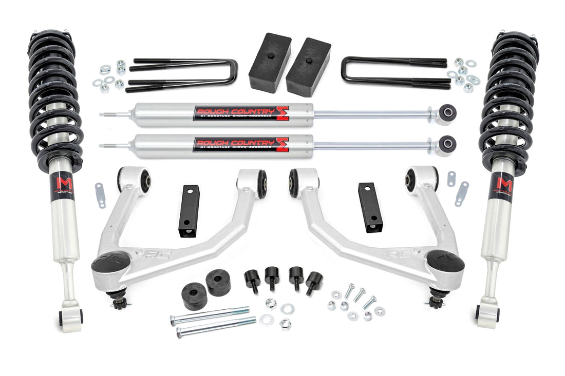 Rough Country 3.5 Inch Lift Kit | Toyota Tundra 2WD/4WD (2007-2021) - Aluminum / M1 Monotube Struts (4WD Only) / M1 Monotube Shocks