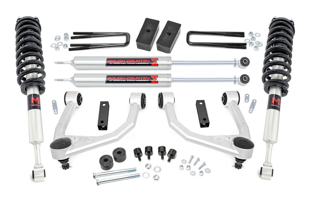 Rough Country 3.5 Inch Lift Kit | Toyota Tundra 2WD/4WD (2007-2021) - Aluminum / M1 Monotube Struts (4WD Only) / M1 Monotube Shocks