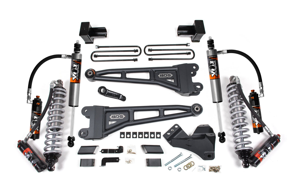 BDS Suspension 4 Inch Lift Kit w/ Radius Arms | FOX 2.5 Coilover Conversion - Performance Elite | Ford F450 Super Duty (20-22) 4WD