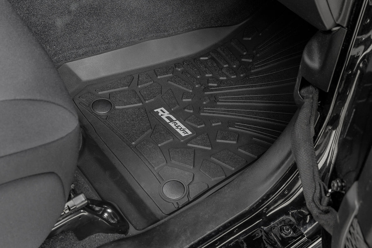 Rough Country Flex Fit Floor Mats | Jeep Wrangler Unlimited 4WD (2018-2026)