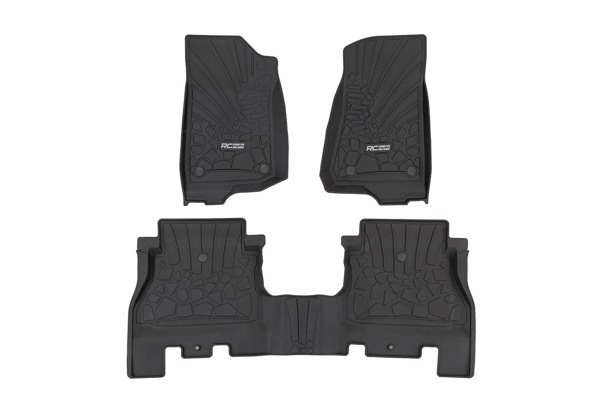 Rough Country Flex Fit Floor Mats | Jeep Wrangler Unlimited 4WD (2018-2026)