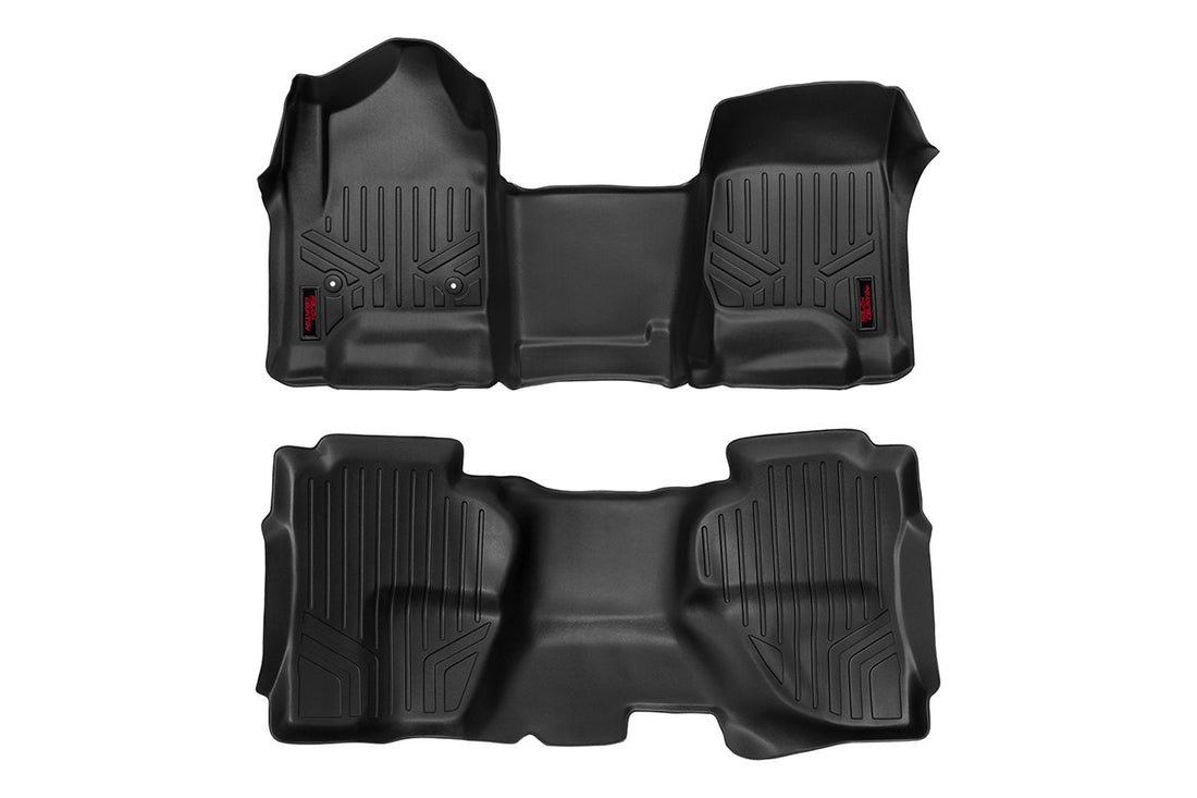 Rough Country Floor Mats | Chevy/GMC 1500/2500HD/3500HD (14-19 & Classic) - First & Second Row / Bench Seat / Double Cab