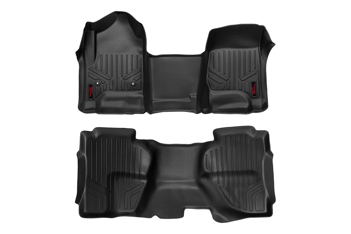 Rough Country Floor Mats | Chevy/GMC 1500/2500HD/3500HD (14-19 & Classic) - First & Second Row / Bench Seat / Double Cab