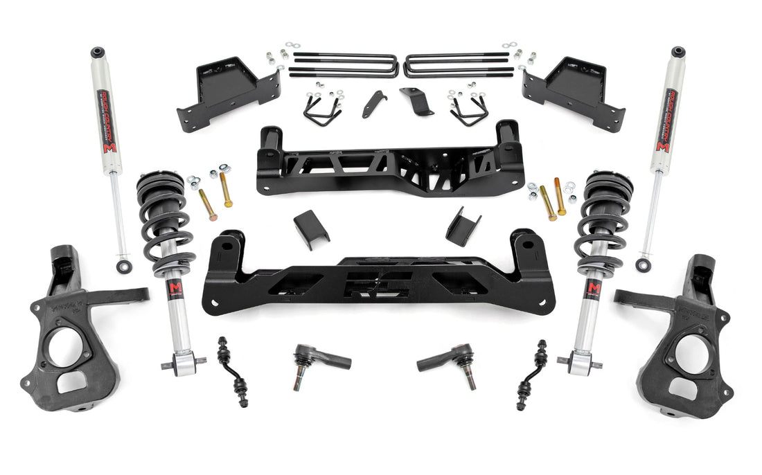 Rough Country 7 Inch Lift Kit | Chevy/GMC 1500 2WD (2014-2018) - Stock Cast Aluminum or Stamped Steel / M1 Struts w/M1 Rear Shocks