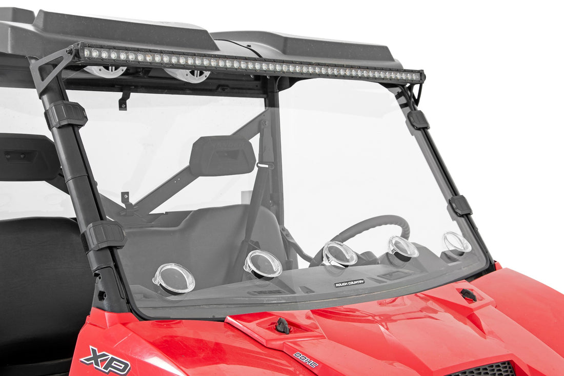 Rough Country Full Windshield | Scratch Resistant | Polaris Ranger 1000/Ranger XP 900/1000 - Vented Windshield