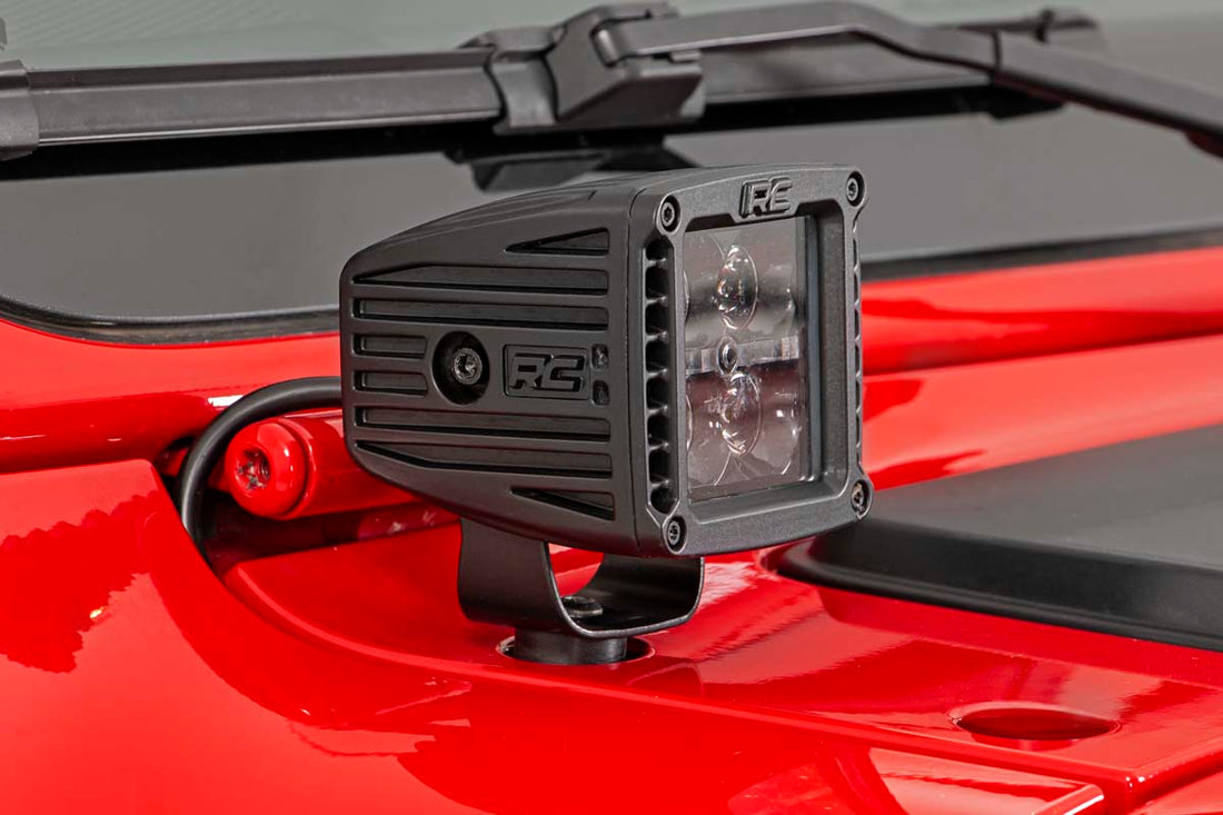 Rough Country LED Ditch Light Kit | Cowl Mount | Jeep Gladiator JT/Wrangler JL (18-26)