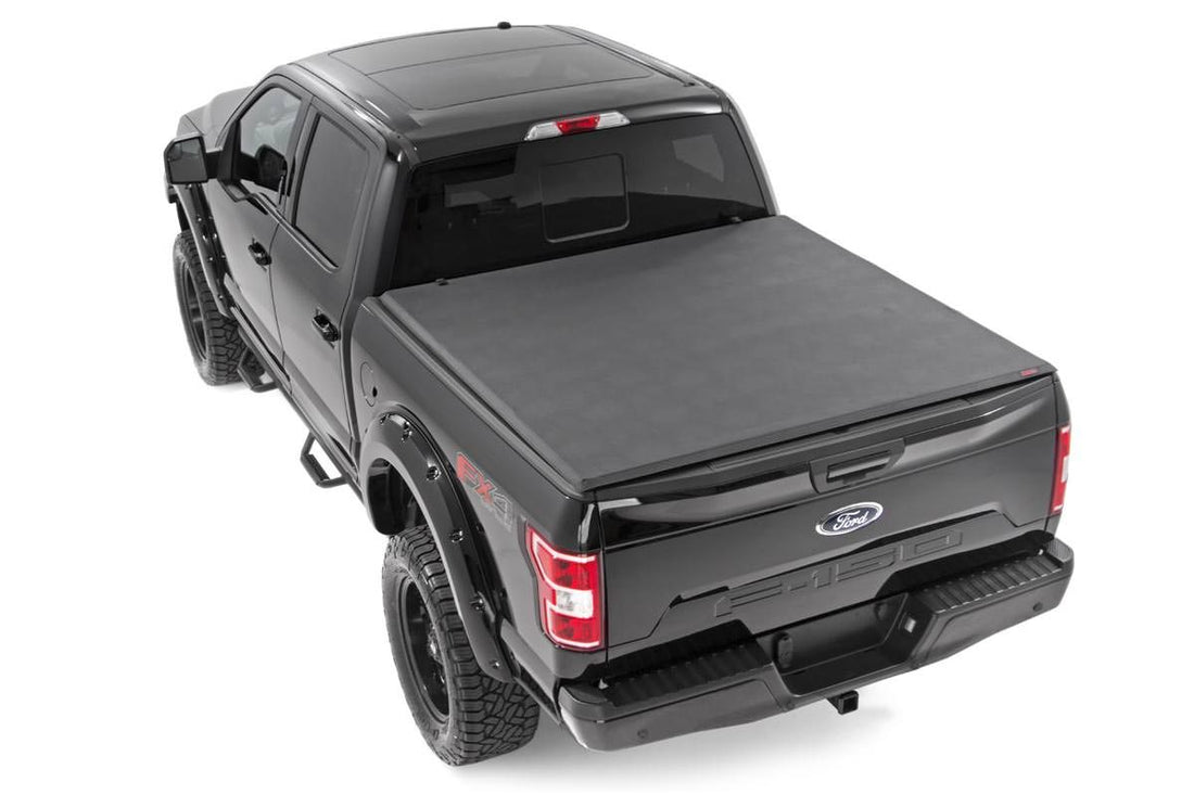 Rough Country Soft Tri-Fold Bed Cover | Ford F-150 (21-26)/F-150 Lightning (22-26)