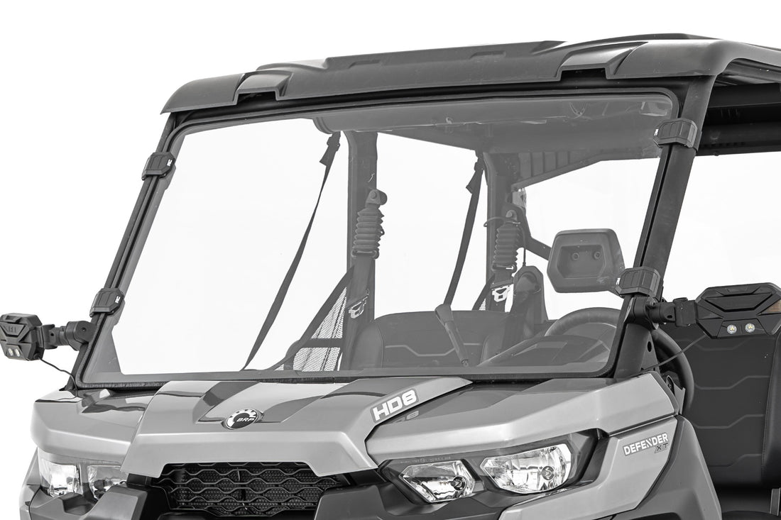 Rough Country Full Windshield | Scratch Resistant | Can-Am Defender HD 8/HD 9/HD 10