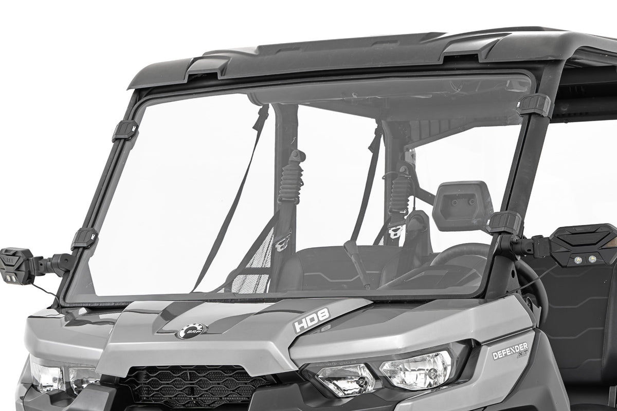 Rough Country Full Windshield | Scratch Resistant | Can-Am Defender HD 8/HD 9/HD 10