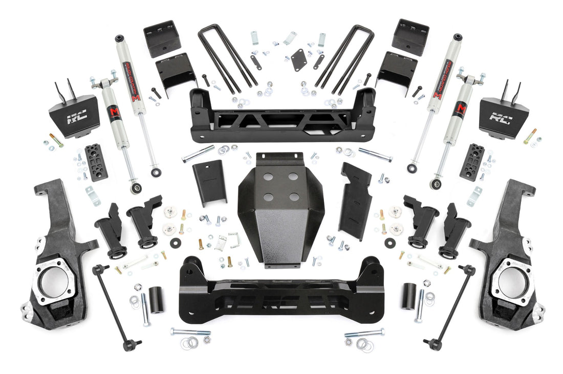 Rough Country 5 Inch Lift Kit | Torsion Drop | Chevy/GMC 2500HD/3500HD 2WD/4WD (20-26) - No / M1 Monotube