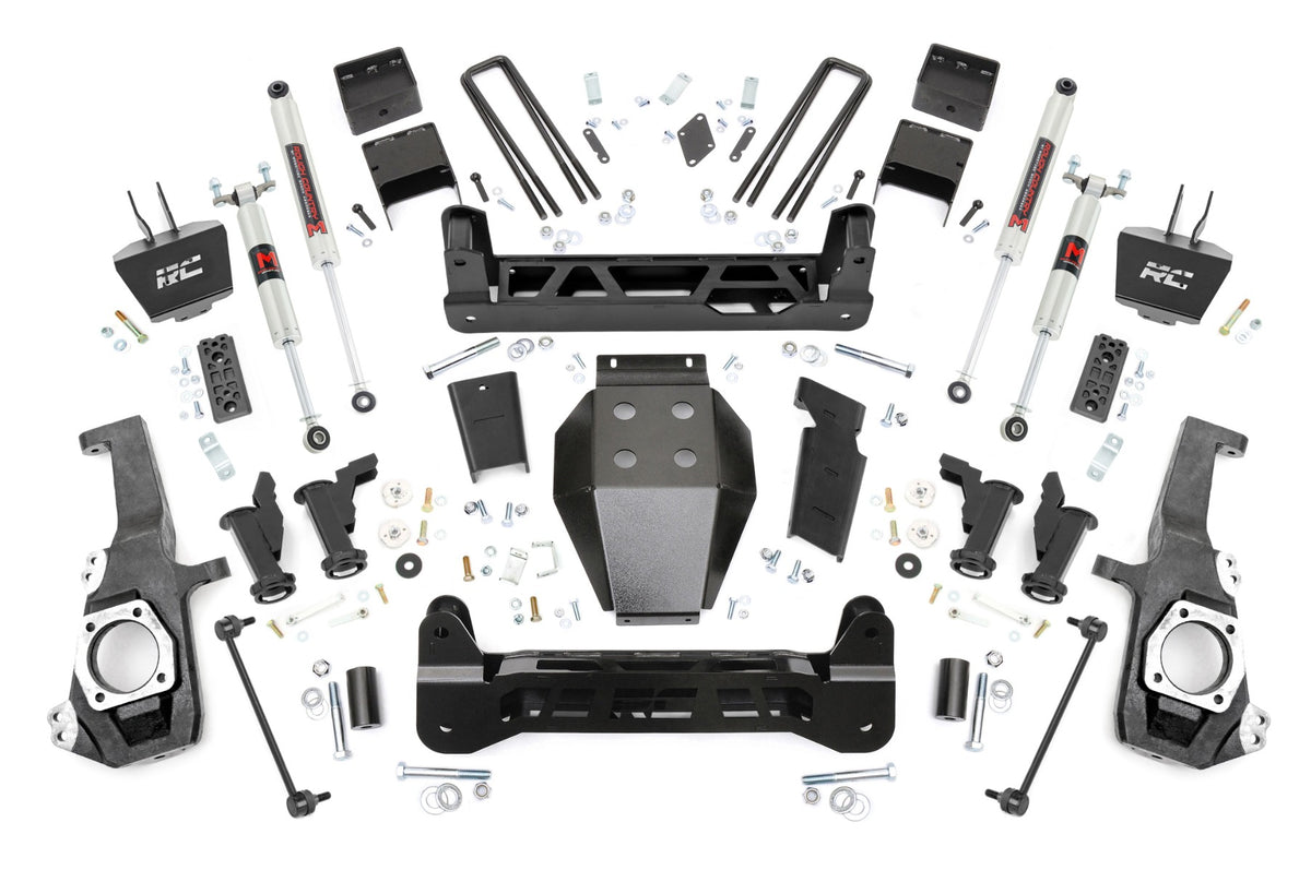 Rough Country 5 Inch Lift Kit | Torsion Drop | Chevy/GMC 2500HD/3500HD 2WD/4WD (20-26) - No / M1 Monotube