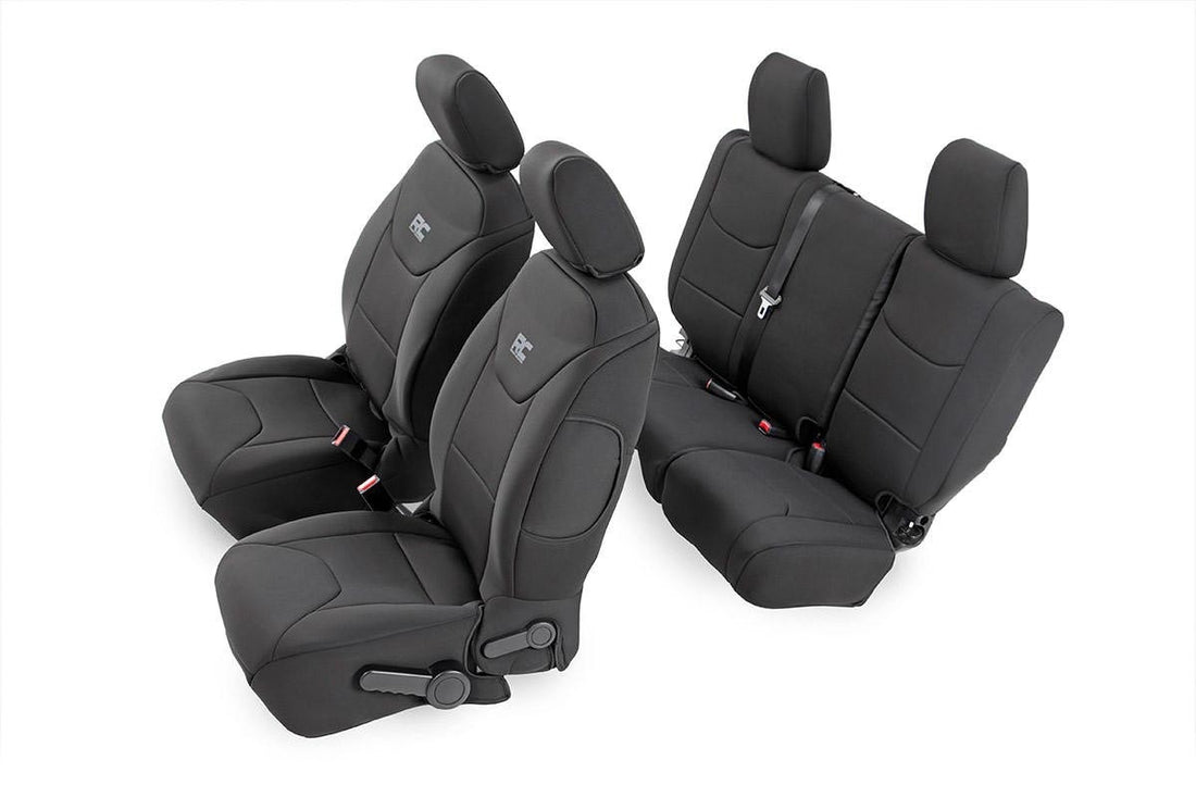 Rough Country Seat Covers | Front and Rear | 4-Door | Jeep Wrangler JK 4WD (2013-2018)