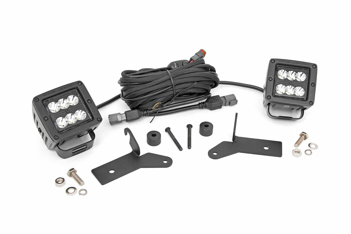 Rough Country LED Ditch Light Kit | Hinge Mount | Jeep Gladiator JT/Wrangler JL (18-26)