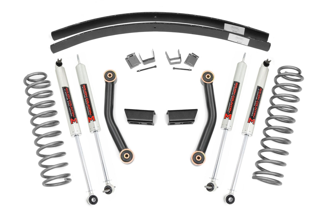 Rough Country 3 Inch Lift Kit | Jeep Cherokee XJ (84-01) - M1 Monotube / Add-a-leafs
