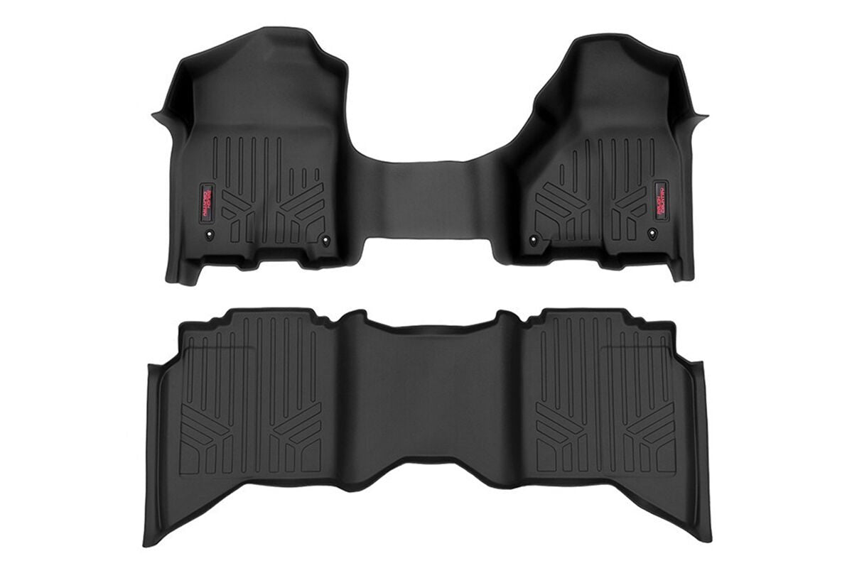 Rough Country Floor Mats | Ram 1500 2WD/4WD (2012-2018 & Classic) - First & Second Row / Bench Seat / Crew/Mega Cab