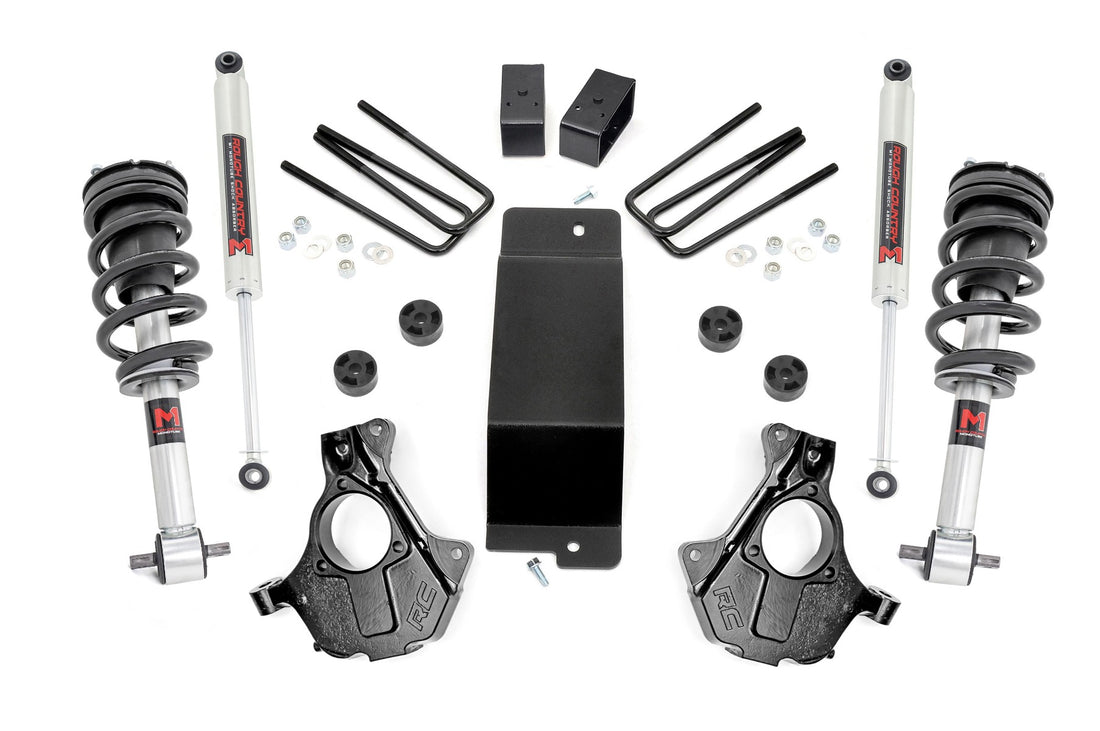 Rough Country 3.5 Inch Lift Kit | Chevy/GMC 1500 4WD (14-18) - Stock Cast Aluminum or Stamped Steel / M1 Struts w/M1 Rear Shocks