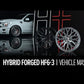 Vossen HF6-3 22x9.5 / 6x139.7 / ET20 / Deep Face / 106.1 - Brushed Gloss Black Wheel