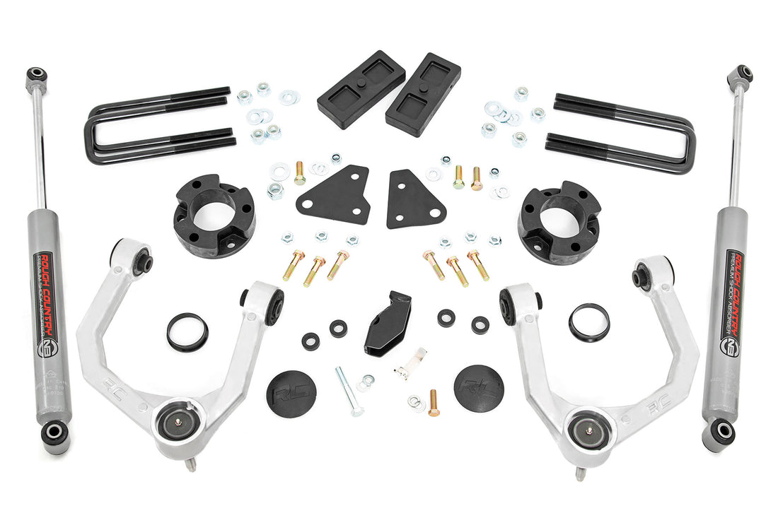 Rough Country 3.5 Inch Lift Kit | Ford Ranger 4WD (2019-2023) - Premium N3 / with Factory Cast Steel Knuckles