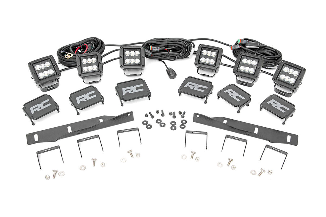 Rough Country Ford Triple LED Fog Light Kit (17-20 F-150 Raptor)