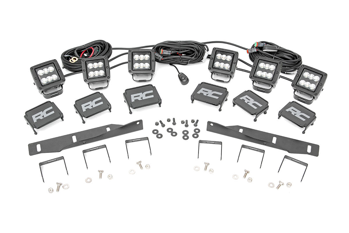 Rough Country Ford Triple LED Fog Light Kit (17-20 F-150 Raptor)