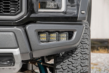Rough Country Ford Triple LED Fog Light Kit (17-20 F-150 Raptor)