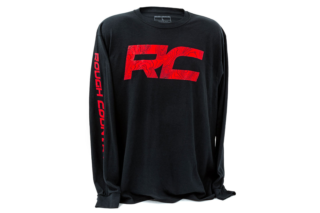 Rough Country Long Sleeve | RC Tread Sleeve | Black - Large