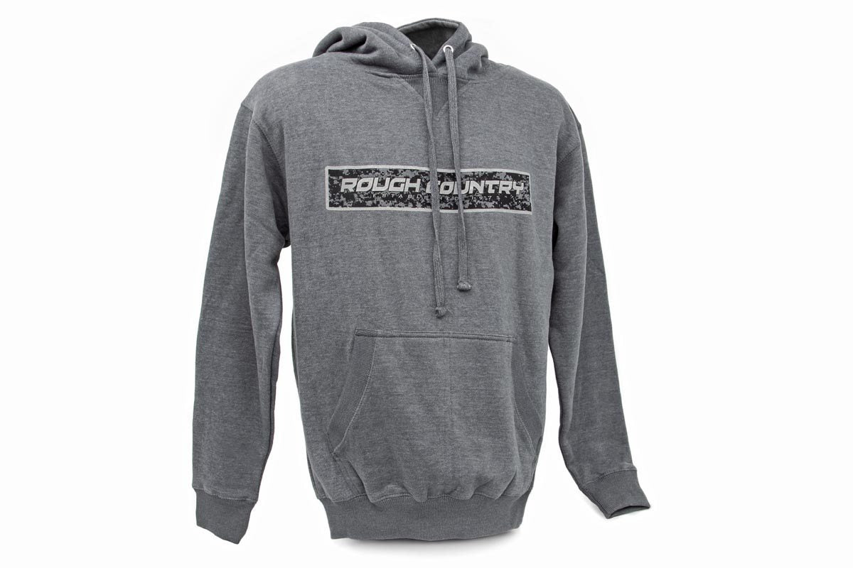 Rough Country Gray Hoodie w/ Digital Camo Logo - 2X-Large