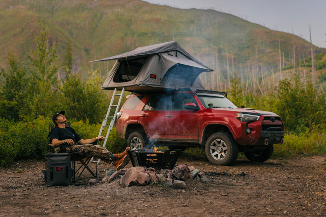 Rough Country Roof Top Tent | Rack Mount | 12 Volt Accessory & LED Light Kit