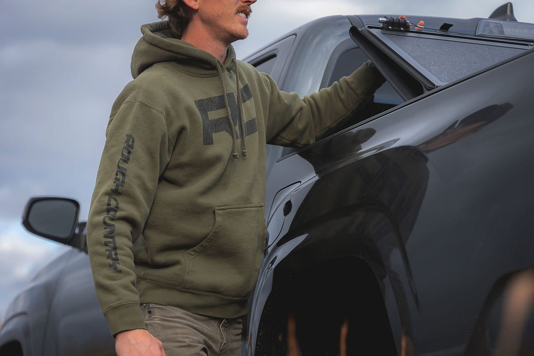 Rough Country Heavyweight Hoodie | RC Topographical | Army Green