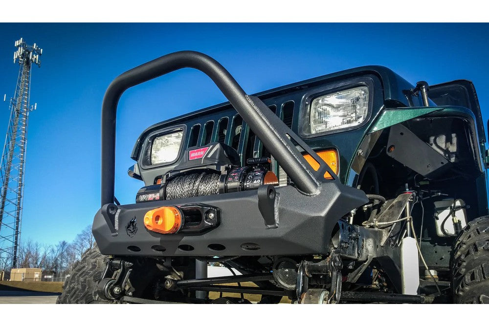 CrawlTek Pyro Stubby Front Bumper with Flat Top Stinger | Jeep Wrangler CJ/YJ/TJ - Trucks R Us