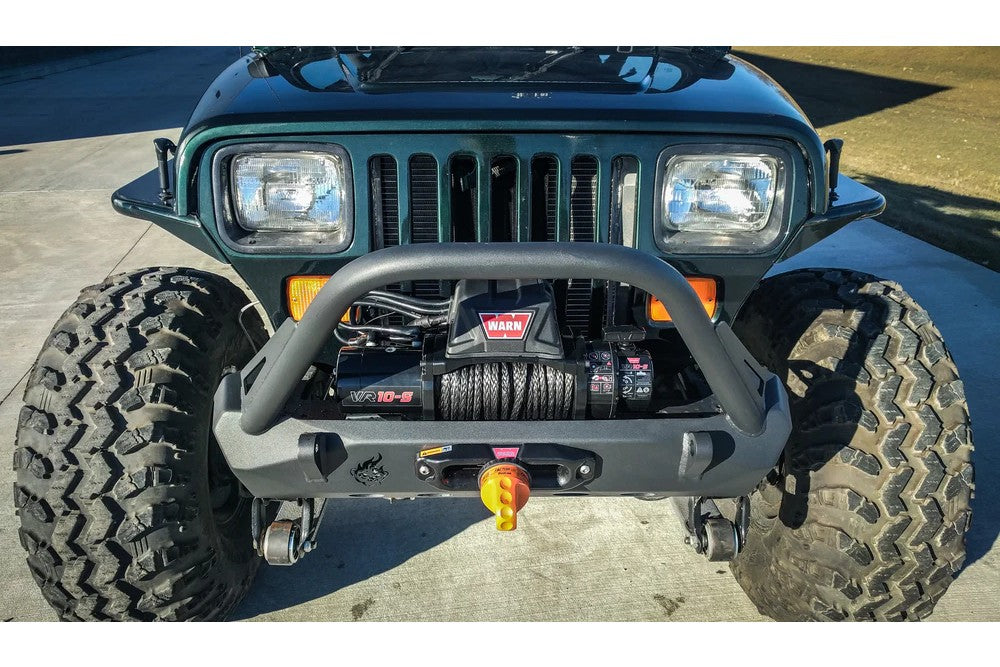 CrawlTek Pyro Stubby Front Bumper with Flat Top Stinger | Jeep Wrangler CJ/YJ/TJ - Trucks R Us
