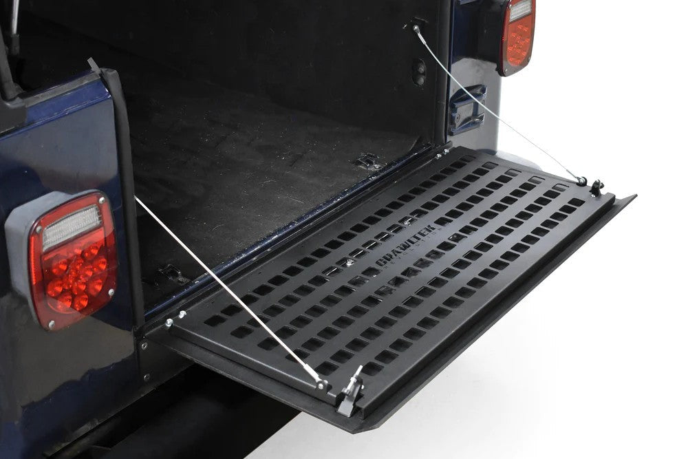CrawlTek Drop Down Tailgate with Molle Rack | Jeep Wrangler YJ/TJ - Trucks R Us