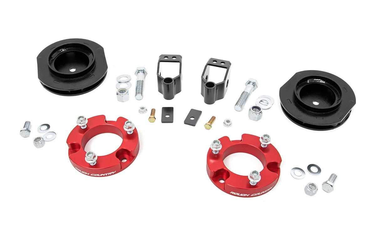 Rough Country (767RED) 2 Inch Lift Kit | X-REAS | Red Spacers | Toyota 4Runner 2WD/4WD (2010-2024)
