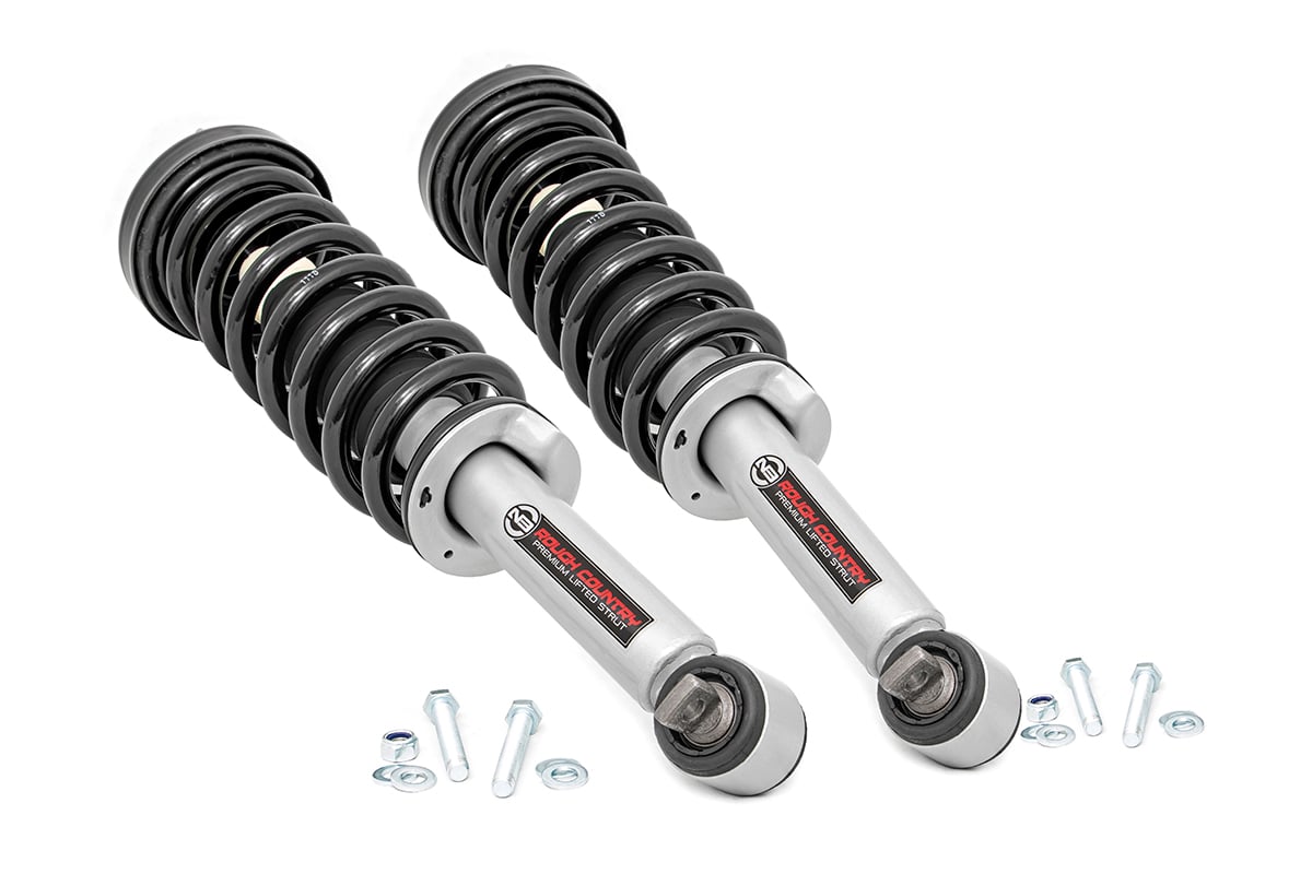 Rough Country (501068) N3 Leveling Struts | 2 Inch | Loaded Strut | Ford F-150 4WD (2014-2024)