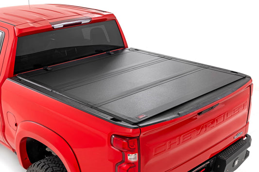 Rough Country (49120580) Hard Tri-Fold Flip Up Bed Cover | 5'10" Bed | Chevy/GMC 1500 (19-24)