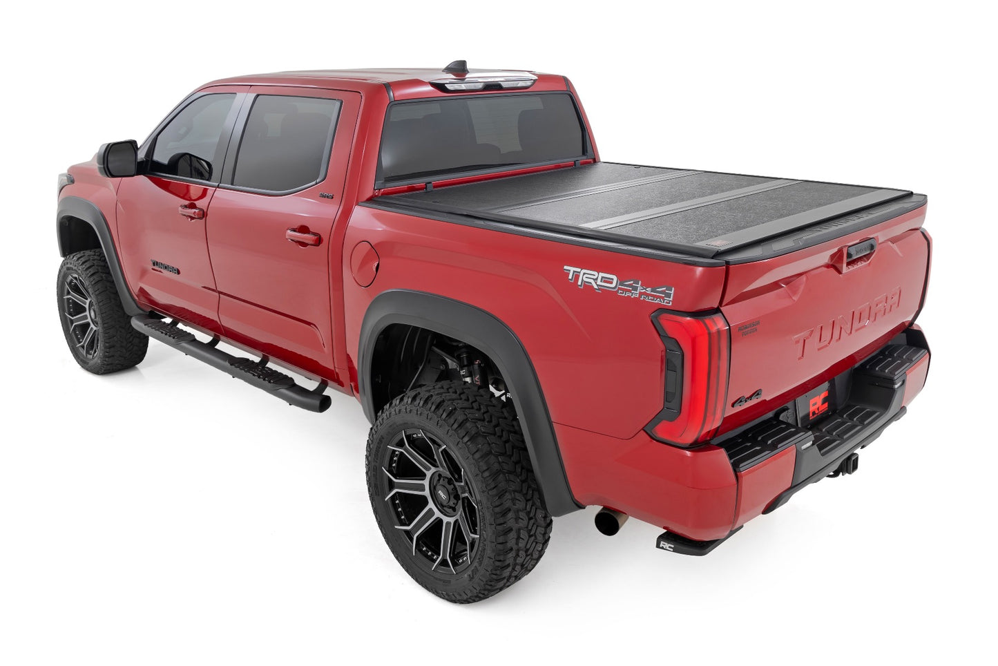 Rough Country (47514551A) Hard Low Profile Bed Cover | 5'7" Bed | Cargo Mgmt | Toyota Tundra (22-24)