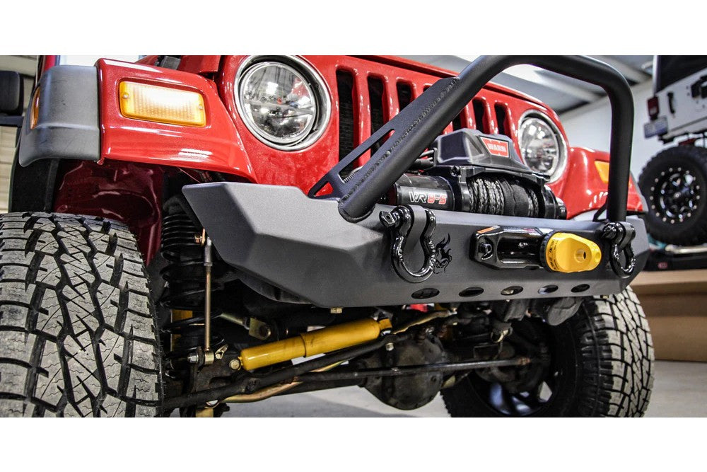 CrawlTek Pyro Mid-Width Front Bumper with Flat Top Stinger | Jeep Wrangler CJ/YJ/TJ - Trucks R Us