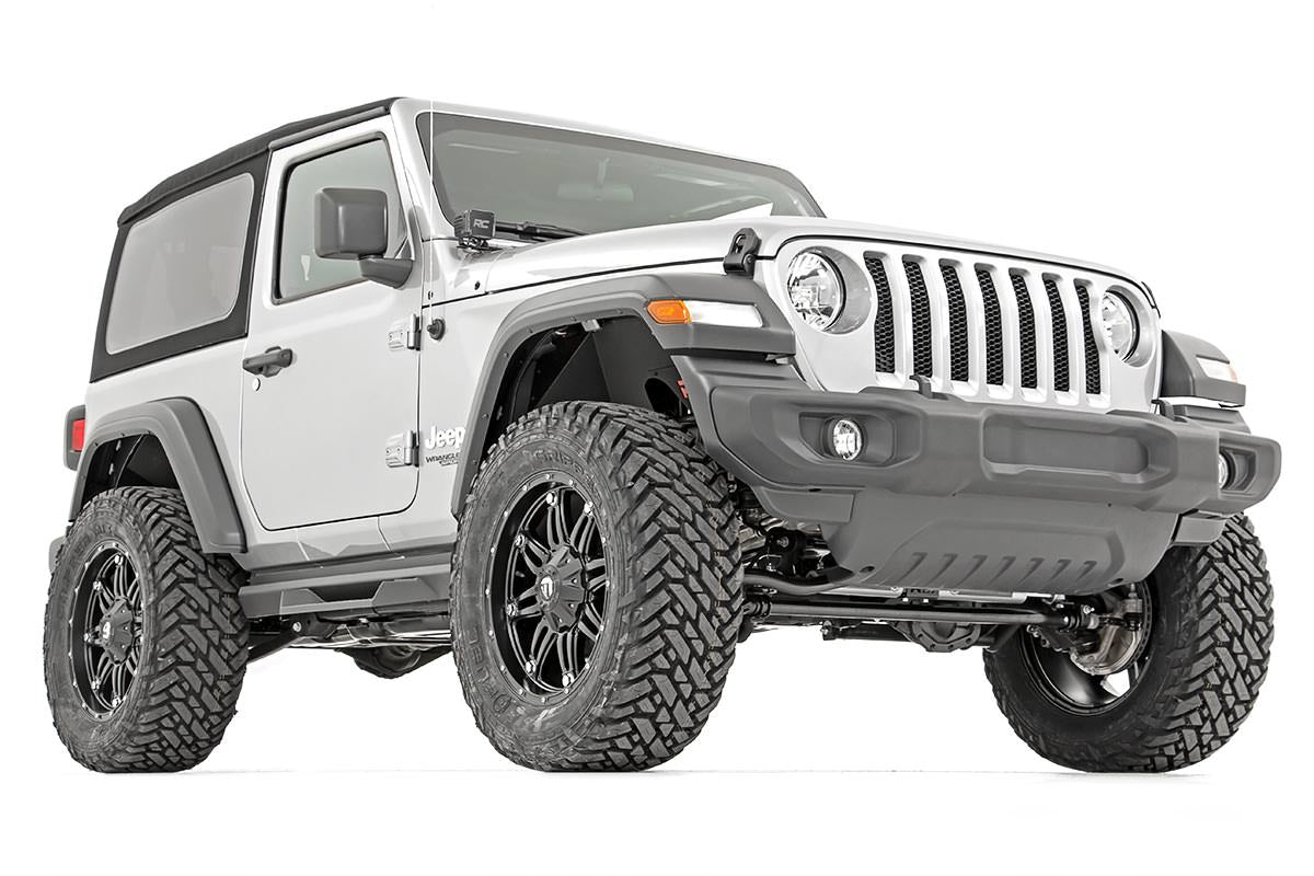 Rough Country (62830) 3.5 Inch Lift Kit | Adj Lower | FR D/S | Jeep Wrangler JL 4WD (2018-2023)