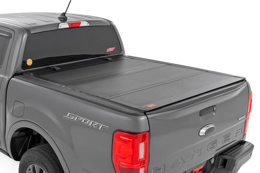 Rough Country (49220500) Hard Tri-Fold Flip Up Bed Cover | 5' Bed | Ford Ranger 2WD/4WD (2019-2024)