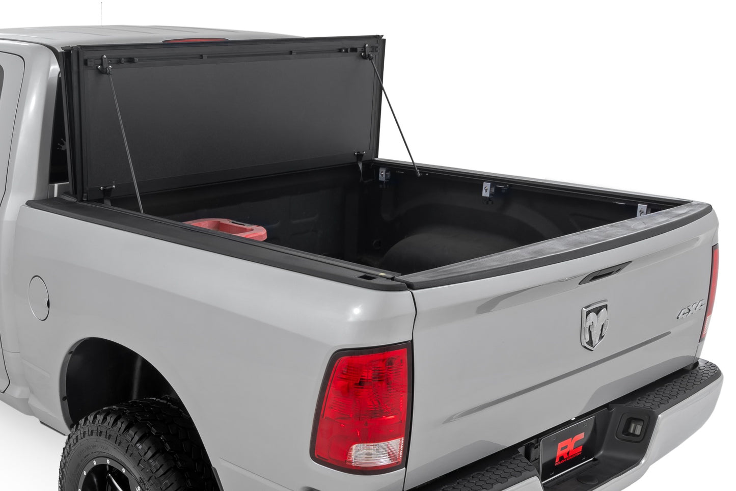 Rough Country (49318650) Hard Tri-Fold Flip Up Bed Cover | 6'4" Bed | Ram 1500 (09-18)/2500 (10-23)