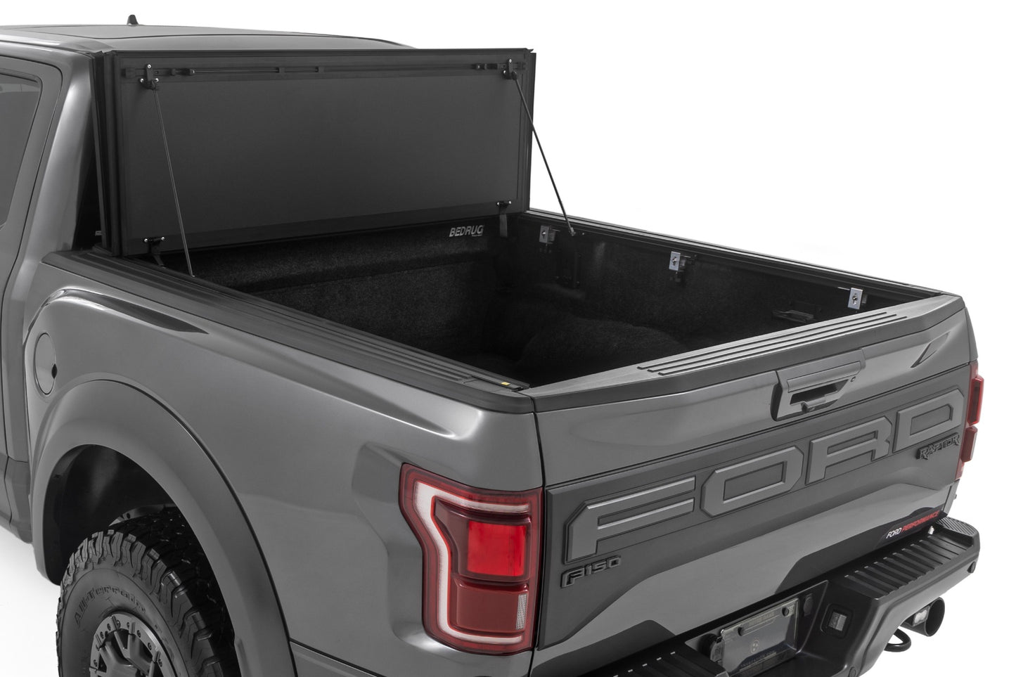 Rough Country (49221550) Hard Tri-Fold Flip Up Bed Cover | 5'7" Bed | Ford F-150 (21-23)/F-150 Lightning (22-23)
