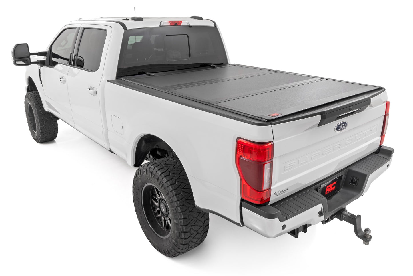 Rough Country (49220651) Hard Tri-Fold Flip Up Bed Cover | 6'10" Bed | Ford F-250/F-350 Super Duty (17-23)